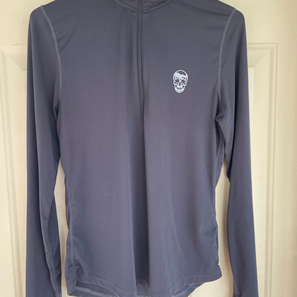 Gymreapers Performance 1/4 Zip Shirt Mens S Gray Pullover Stretch Activewear